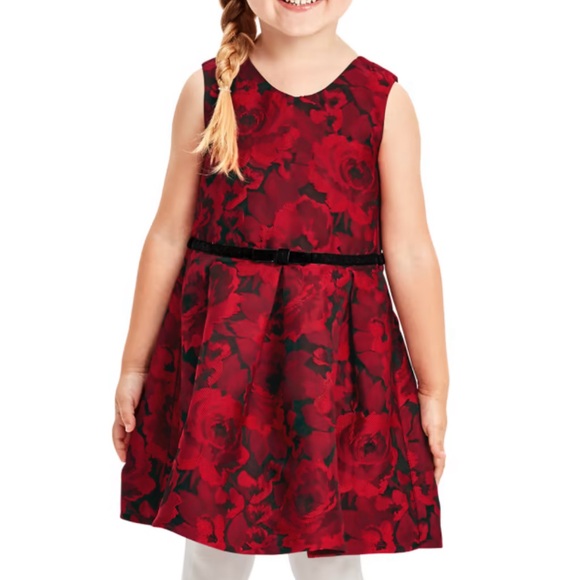 3/$10 The Children’s Place 4T Black And Red Floral Dress - Picture 1 of 9